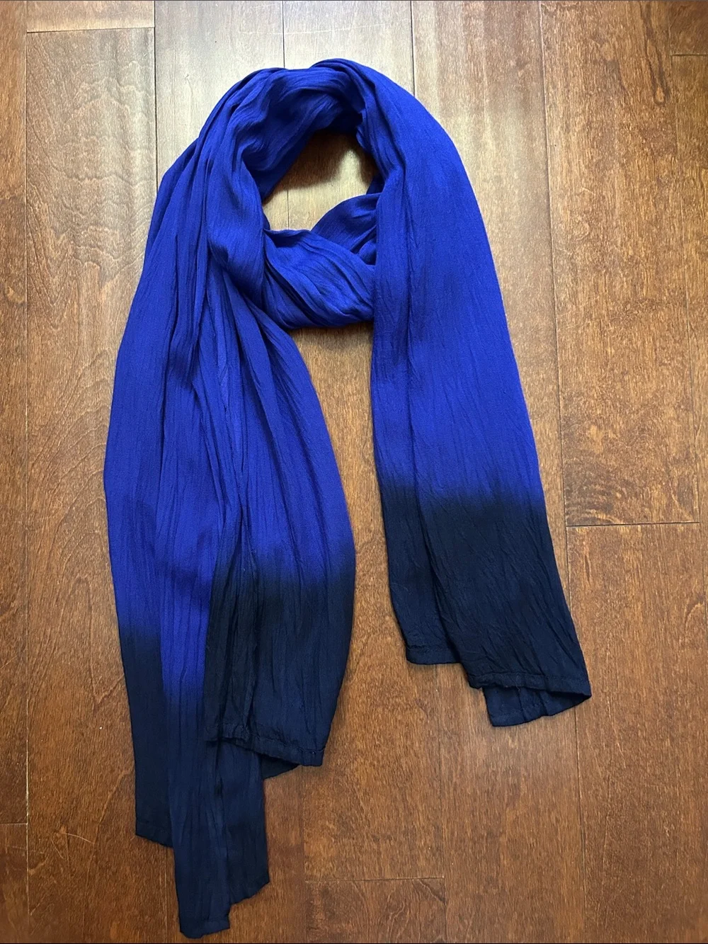 Royal Blue to Dark Inky Blue Ombre Lightweight Scarf